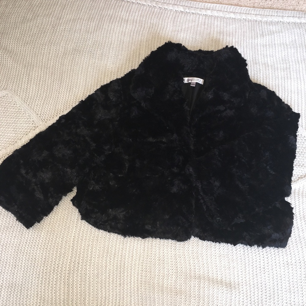 100% faux fur mini jacket